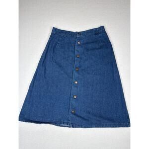 Vintage 70’s wrangler denim midi skirt size modern size 26/27